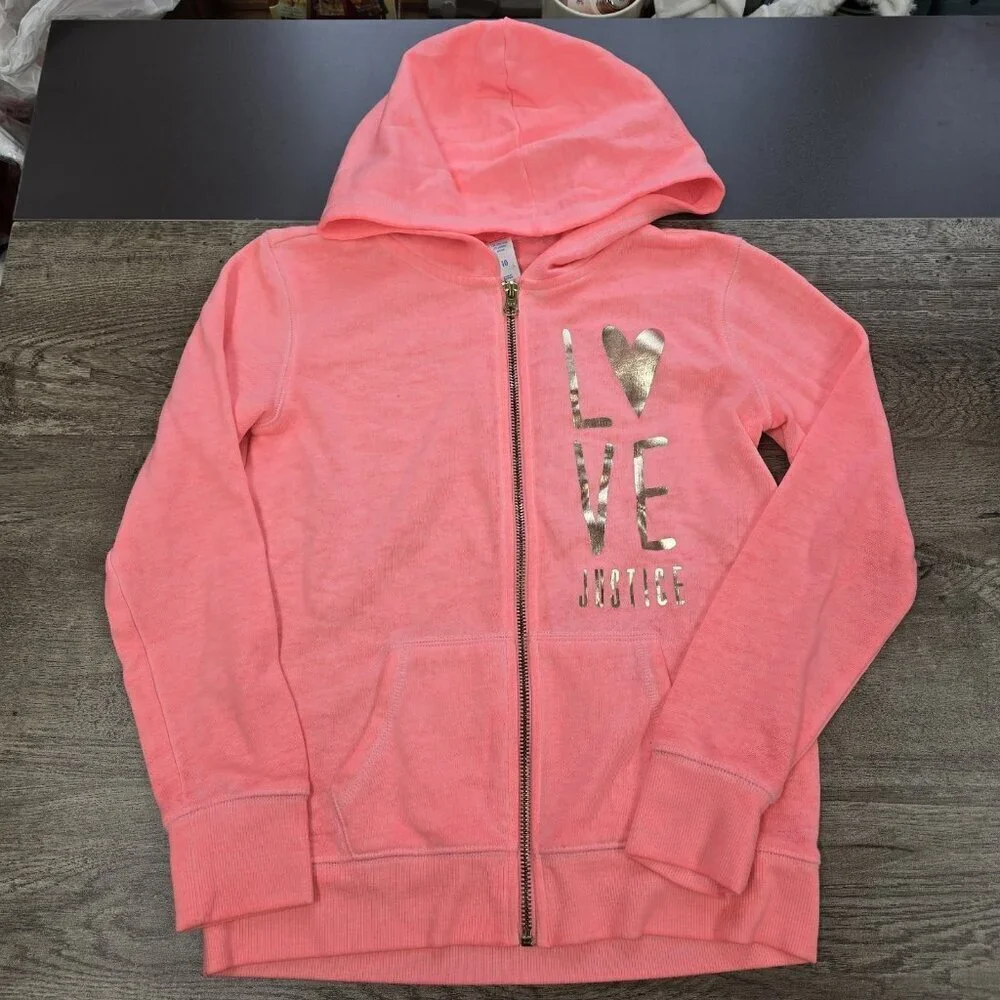 Justice Shirt Bundle Lot Of 3 Lightweight Hooded Tops Pullover Gymnast Size 10